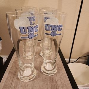 University of North Carolina letterman pilsner glass set of 6 new